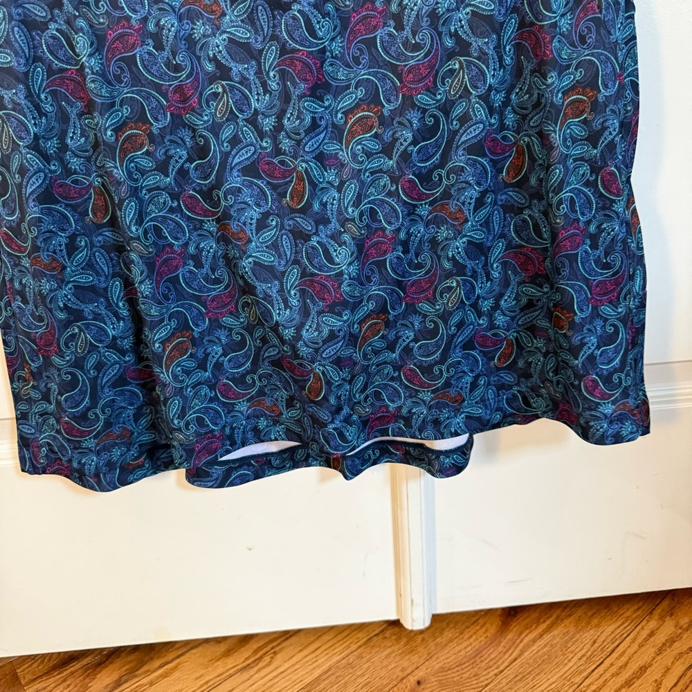 Greg Norman Collection Blue Paisley Skirt - Picture 3 of 13